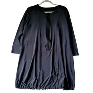 Sun Kim Dark Gray‎ Oversized Lagenlook Tunic Size XS
